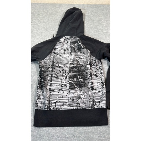 Oakley Hoodie Women Medium Black Full Zip Graphic 76 Logo Urban y2k - Picture 4 of 6